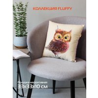 Декоративная подушка Matex Fluffy. Совушка 61-670 (белый/коричневый/светло-фиолетовый)