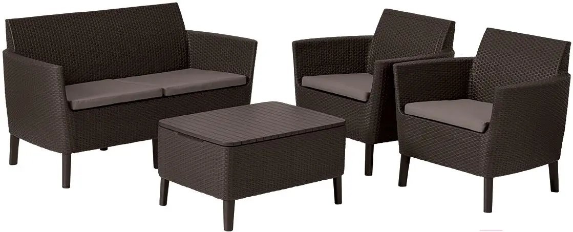 Набор садовой мебели Keter Salemo 2-Sofa Set 253228 (коричневый)