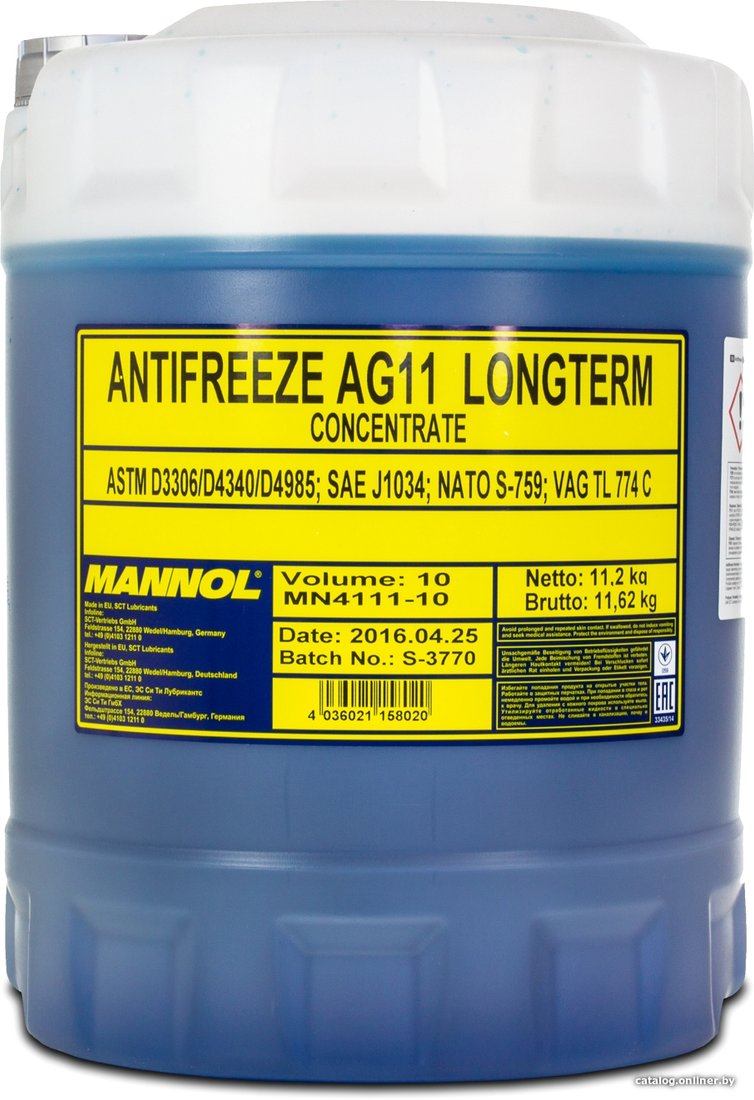Антифриз Mannol Longterm Antifreeze AG11 10л