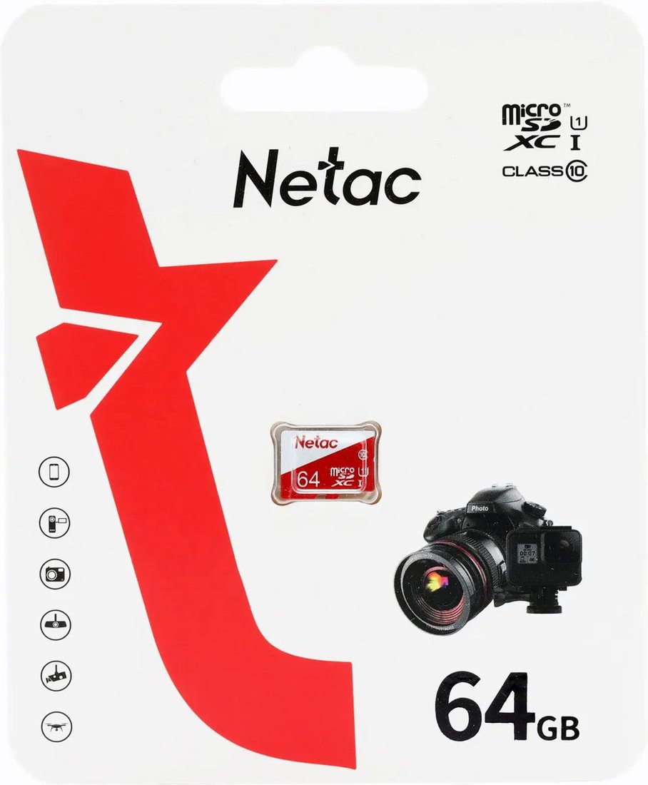 Карта памяти Netac microSDXC P500 ECO 64GB NT02P500ECO-064G-S