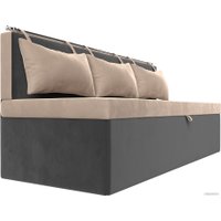 Диван Лига диванов Метро 105010 (велюр бежевый/серый)