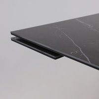 Кухонный стол Lepremo AV 2122 МДФ+керамика раздвижной 1400-2000x850 (черный матовый Shakespeare/черный)