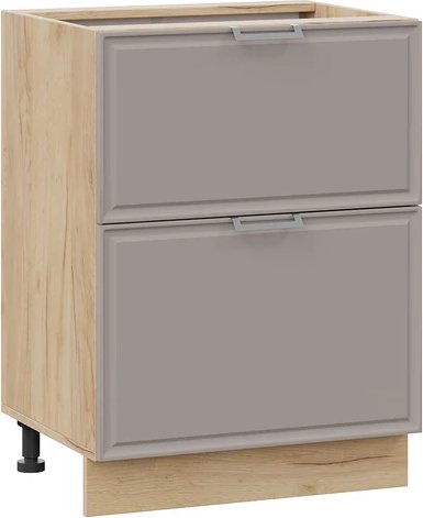 

Шкаф напольный Трия Белладжио 1Н8Я2 с двумя ящиками (дуб крафт золотой/софт капучино)