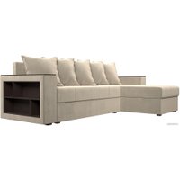 Угловой диван Лига диванов Дубай лайт правый 114163 (микровельвет бежевый)