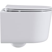 Унитаз подвесной Roxen Simple Compact в комплекте с инсталляцией StounFix Dual Fresh 6 в 1 965318 (кнопка: черное стекло)