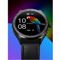 Умные часы Skmei S232 (с черным кожаным ремешком)