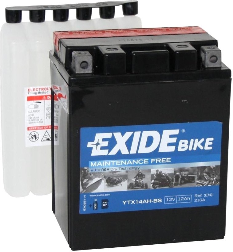 

Мотоциклетный аккумулятор Exide ETX14AH-BS (12 А·ч)