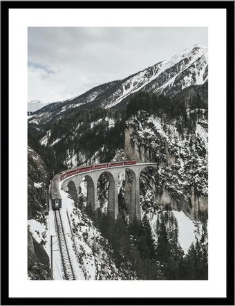 Постер ФОТОГРАФЪ Природа. Железная дорога в Альпах