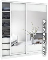 Шкаф-купе Кортекс-мебель Сенатор ШК12-45 Геометрия ДСП с зеркалом (белый)