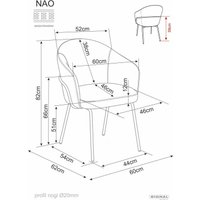 Стул с подлокотниками Signal Nao (Noelle 45 капучино/черный)