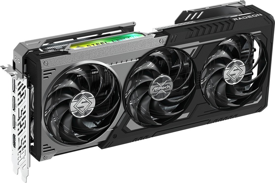 Видеокарта ASRock Radeon RX 9070 XT Steel Legend Dark 16GB RX9070XT SLD 16G