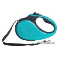 Поводок-рулетка XCHO Лента 5м (M, бирюзовый/черный)