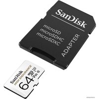 Карта памяти SanDisk High Endurance microSDXC SDSQQNR-064G-GN6IA 64GB (с адаптером)