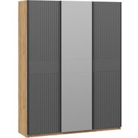 Шкаф-купе Трия Оскар Хилтон Т2 1800 271107 (ручка черная/дуб крафт золотой/графит матовый)