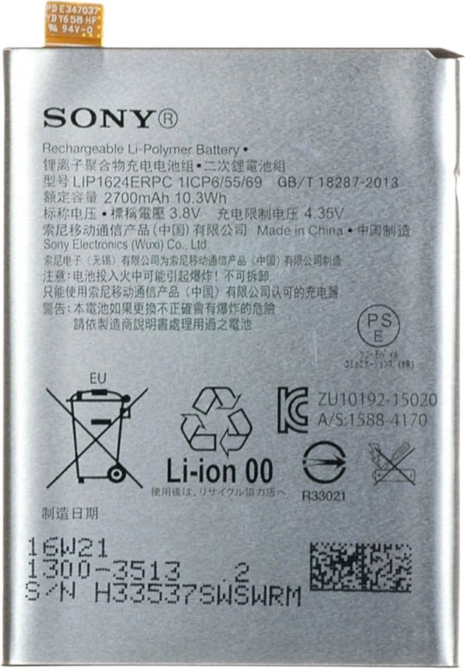 

Аккумулятор для телефона Копия Sony LIS1624ERPC