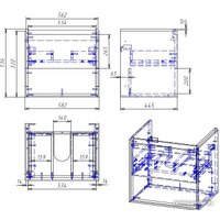  Cersanit Тумба с умывальником Louna 60 + Como 60