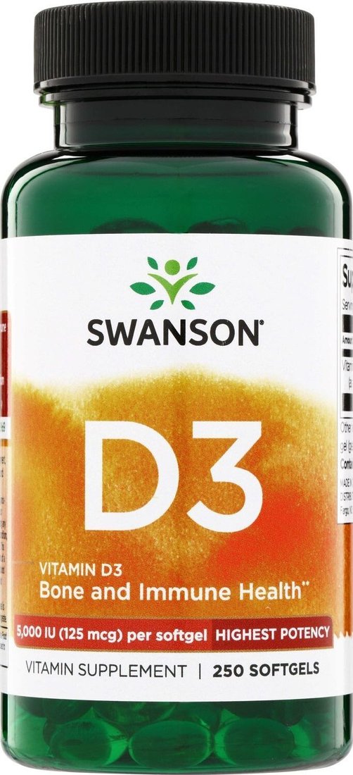 Витамин Swanson Vitamin D3 5000 IU (250 капсул)