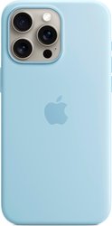 MagSafe Silicone Case для iPhone 15 Pro Max (голубой)