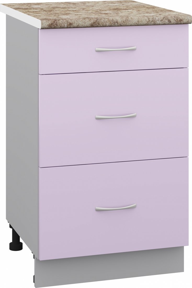 

Шкаф напольный Кортекс-мебель Корнелия Лира НШ50р3ш (сирень/мадрид)