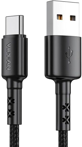 

Кабель Vipfan X02 USB Type-A - USB-Type-C (1.8 м, черный)
