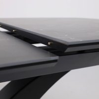 Кухонный стол Аврора Нотр Дам Moderne 1400/1800x850 (камень черный Greys Black /черный матовый)