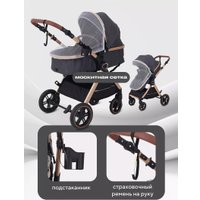 Универсальная коляска Rant Basic Roller Gold RA161 (2 в 1, grey)