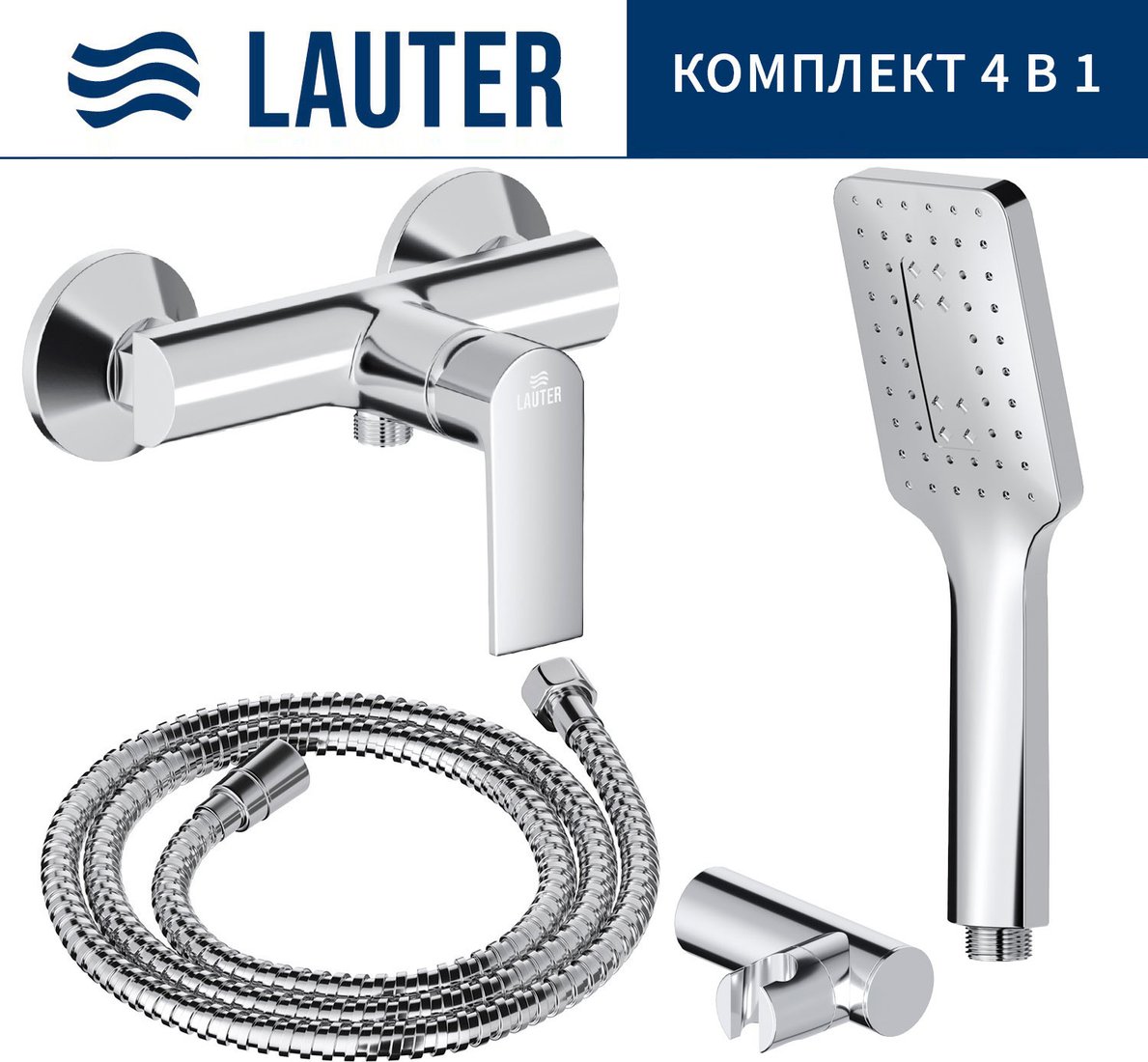 

Смеситель Lauter Reef 21СК9678C + 21СКFG80101C + 21S00126 + 21CKFS90120
