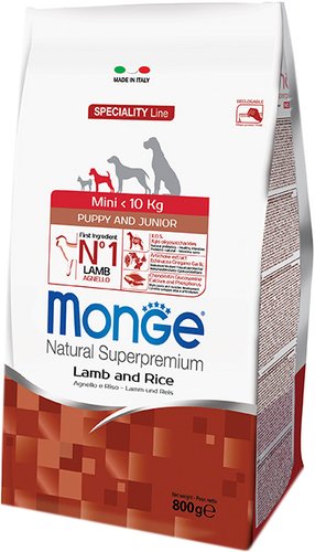 Сухой корм для собак Monge Mini Puppy & Junior Lamb and Rice 2.5 кг