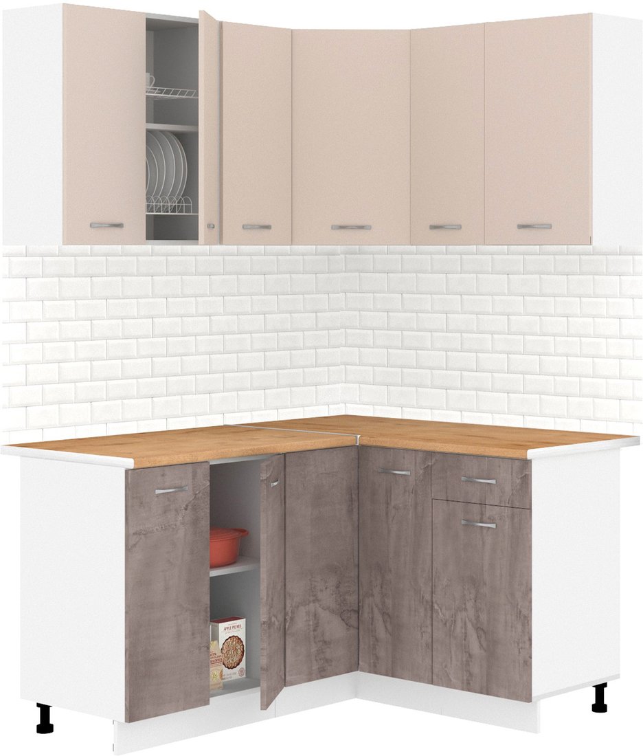

Готовая кухня Кортекс-мебель Корнелия Лира 1.5x1.3 (капучино/оникс/дуб бунратти)