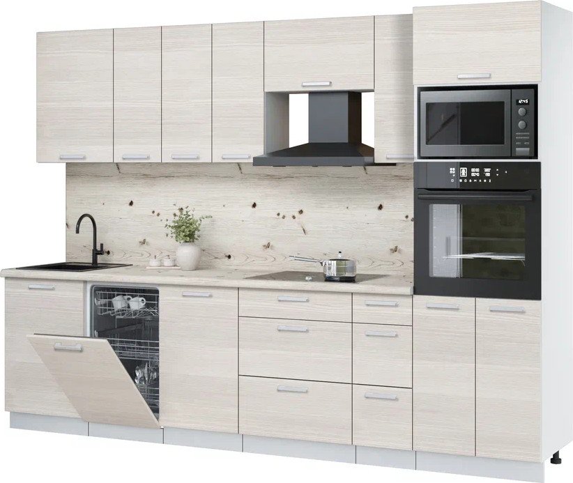 

Готовая кухня Интерлиния Мила Лайт 2.9-ПМ3 (вудлайн кремовый/вудлайн кремовый/бискайская сосна)