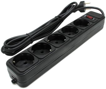 Сетевой фильтр Gembird Power Cube 5 розеток, черный, 5 м (SPG3-B-15PPB)