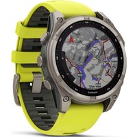 Умные часы Garmin Fenix 8 Solar, Sapphire 47мм (титановый серый с желтым ремешком)