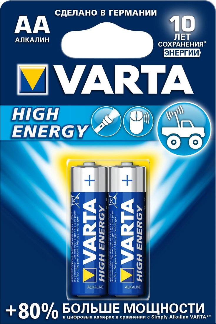 

Батарейка Varta High Energy AA 2 шт.