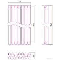 Стальной трубчатый радиатор Сунержа Эстет-11 1800х315 7 секций (хром)