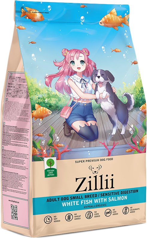 

Сухой корм для собак Zillii Small Breed Sensitive Digestion белая рыба с лососем 2 кг