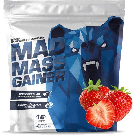 

Гейнер Siberian Nutrogunz Mad Mass Gainer MG014 (2000 г, клубника)
