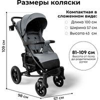 Коляска прогулочная «книга» Bubago Model One BG 173-1 (темно-серый)