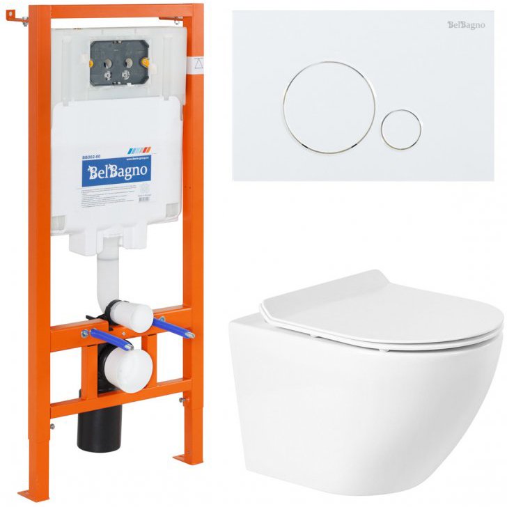 

Унитаз подвесной BelBagno BB046CHR/BB2111SC/BB002-80/BB014-SR-BIANCO