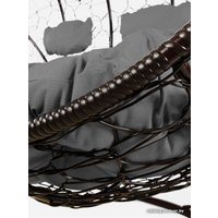 Подвесной диван M-Group Лежебока 11180209 (с коричневым ротангом/серая подушка)