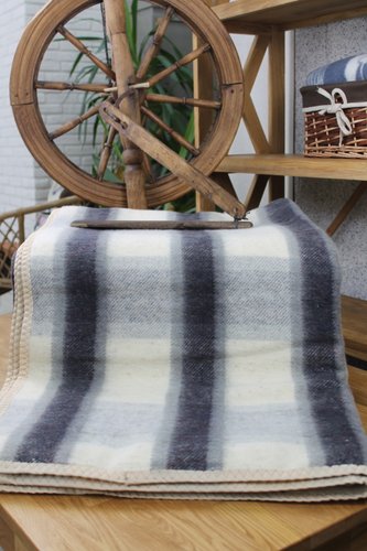 Одеяло Сукно Полушерстяное 328482 170х210 (клетка серая)