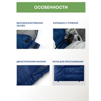 Спальный мешок RSP Outdoors Sleep 450 L RipStop 2024 (синий, 220x75см, молния слева)