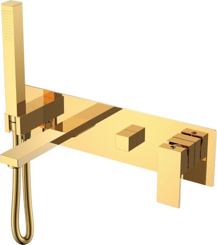 Смеситель без скрытого механизма Boheme Qubic 474-2-G (золотой)