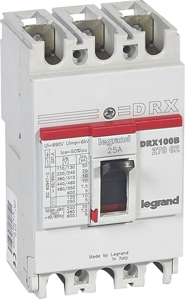 

Выключатель автоматический Legrand DRX 12525A 3P 10KA 27002