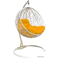 Подвесное кресло M-Group Круг 11050111 (белый ротанг/желтая подушка)