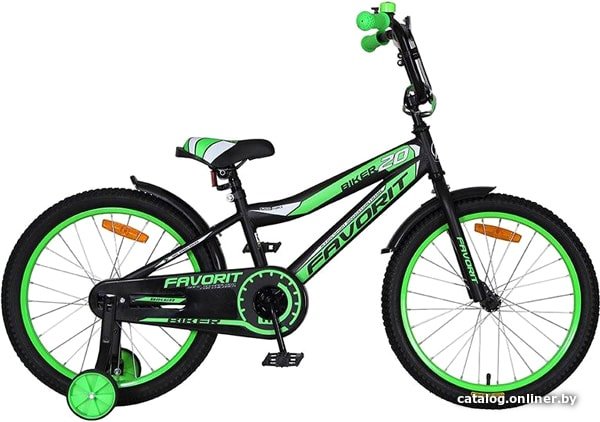 Детский велосипед Favorit Biker 20 2020 (черный/зеленый)