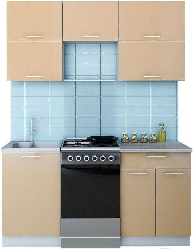

Готовая кухня Интерлиния Мила Gloss 50-16 (капучино)