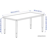 Стол Ikea Лагкаптен/Олов 394.164.80 (темно-серый/черный)