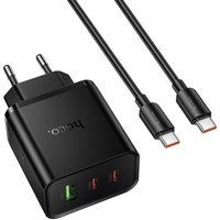 Сетевое зарядное Hoco N75 USB Type-C (черный)