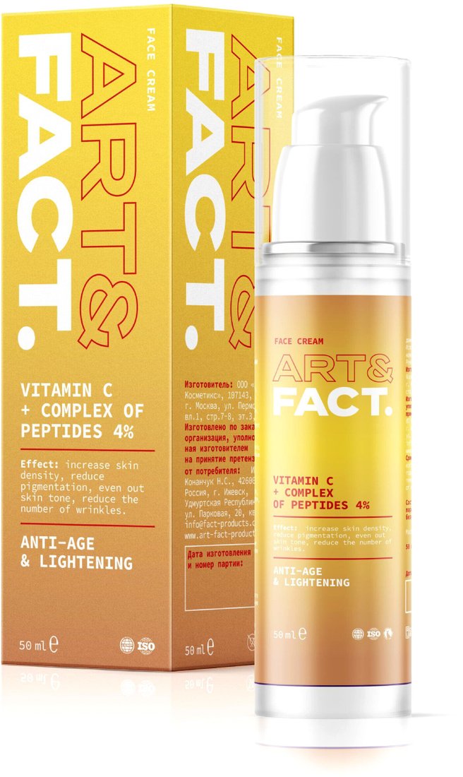 

Art&Fact Крем для лица Vitamin C + Сomplex of peptides 4% лифтинг (50 мл)