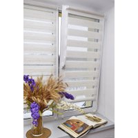 Шторы день-ночь Delfa СРШ 01МКД DN-408 81x160 (под лен, рисунок натур)